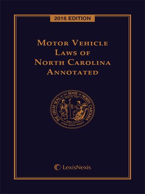 cover image of Motor Vehicle Laws of North Carolina Annotated